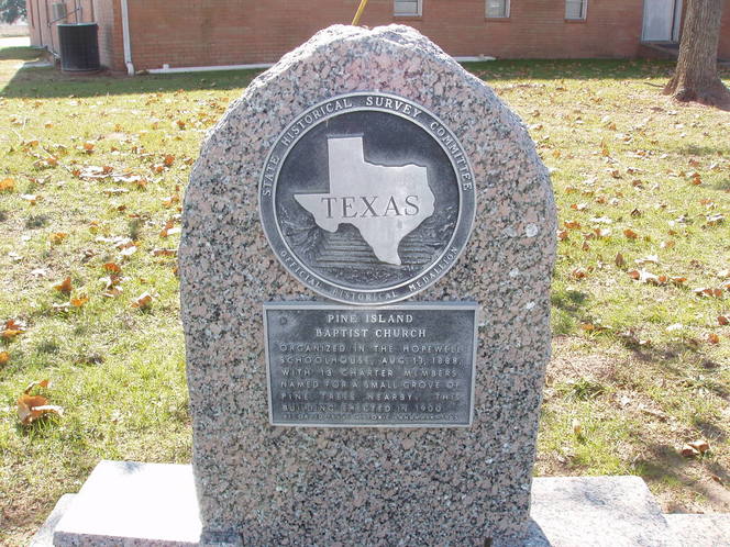 historical marker for pine island baptist church